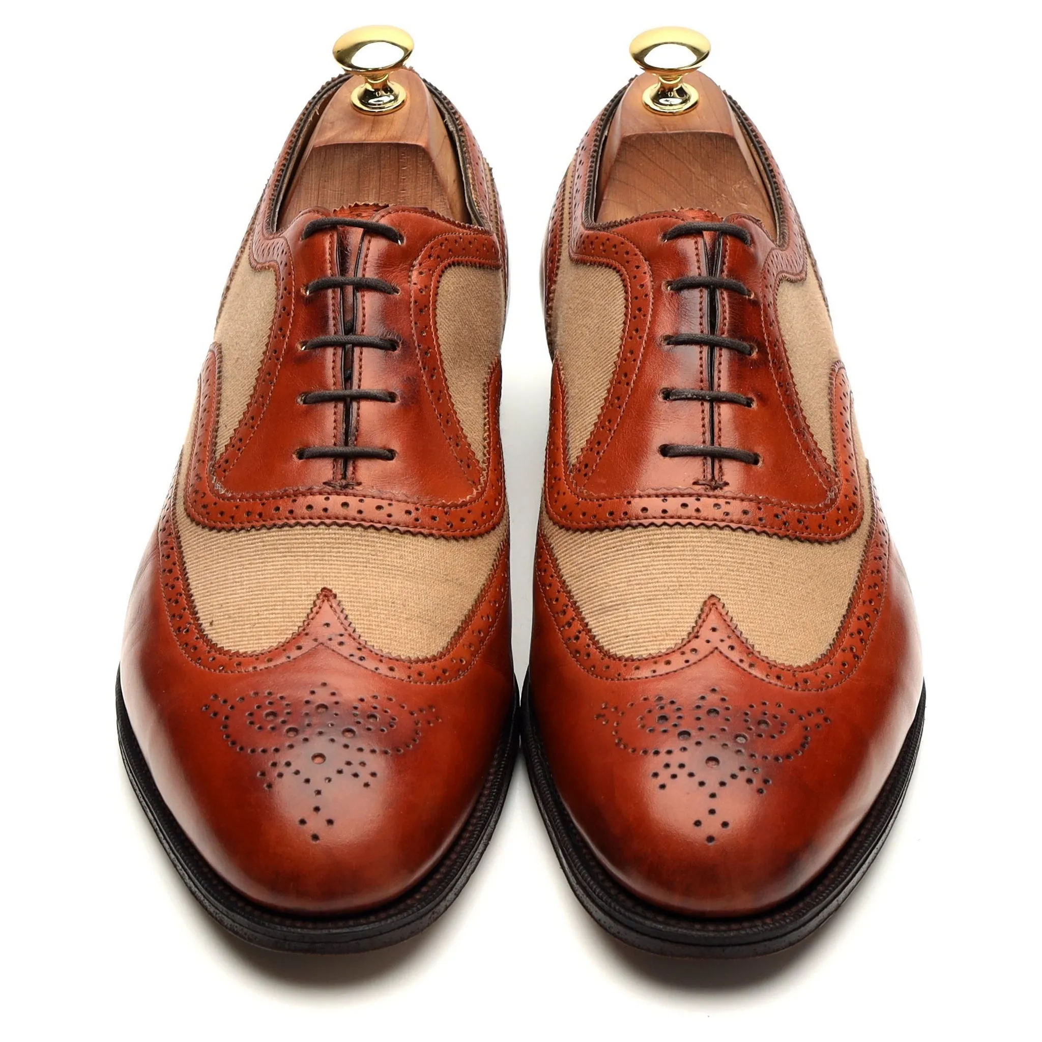 'Malvern' Tan Brown Leather Oxford Brogue UK 10 E