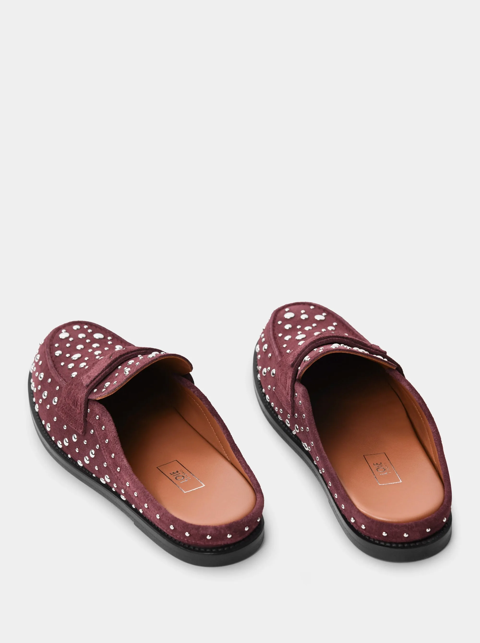 MAMO PING BURGUNDY SUEDE MULES SLIPPERS