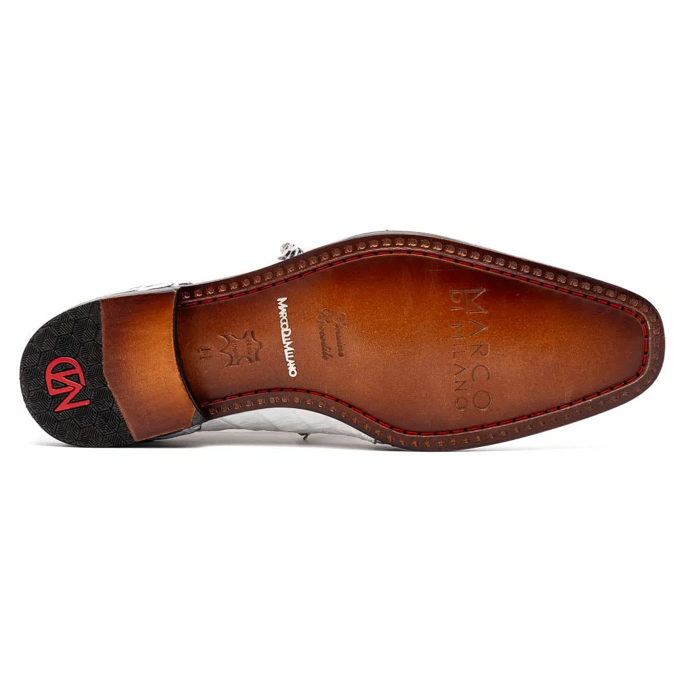 Marco Di Milano Caribe Newspaper/White Caiman Crocodile Derby Shoes
