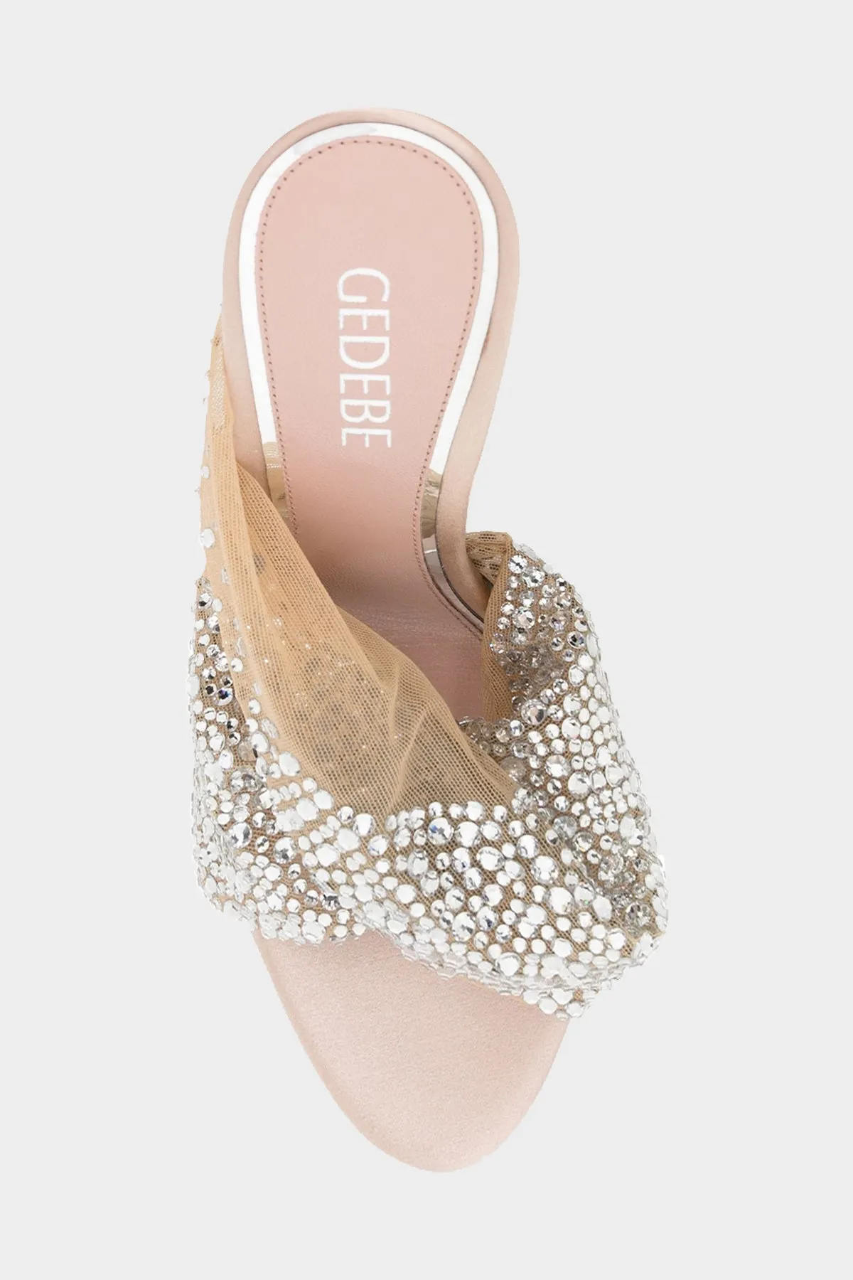 Mariel Tulle Mesh Mule 100 in Nude