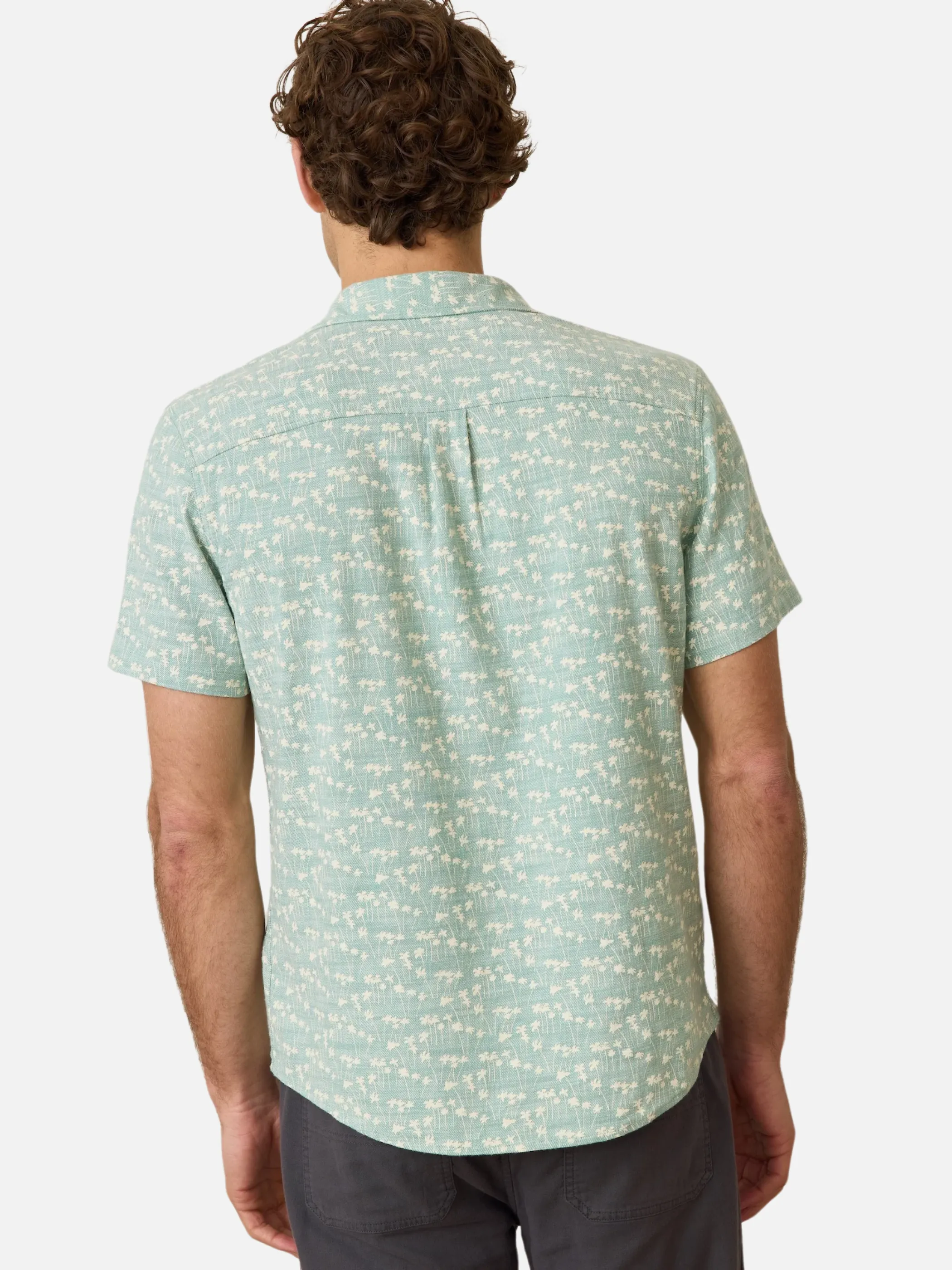 Marine Layer Classic Stretch Selvage Shirt - Green Palm
