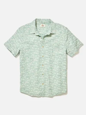 Marine Layer Classic Stretch Selvage Shirt - Green Palm
