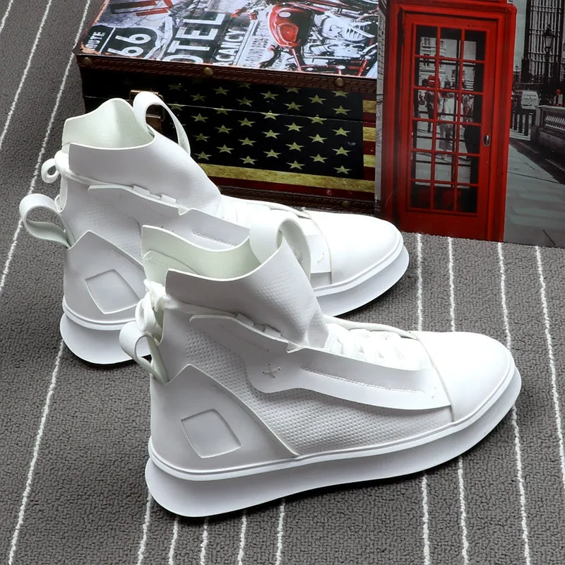 Men Fashion Casual Shoes Autumn Winter Men Shoes Male High Top Botas Hombre Men Leisure Yellow Hip-hop Boots