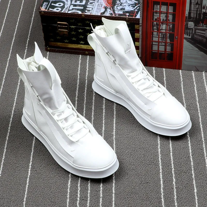 Men Fashion Casual Shoes Autumn Winter Men Shoes Male High Top Botas Hombre Men Leisure Yellow Hip-hop Boots
