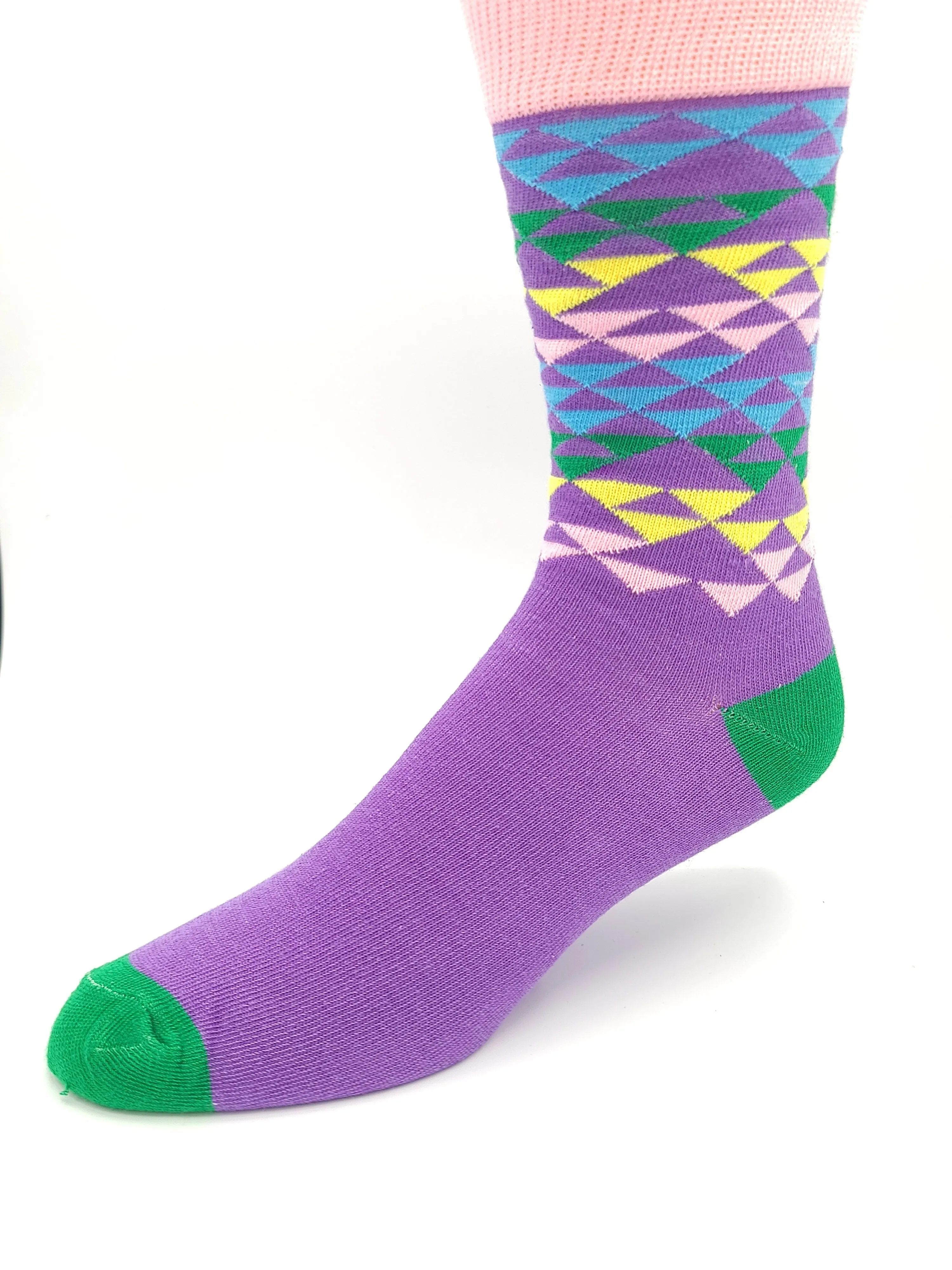 Men’s Casual Crew Dress Socks - Argyle Print