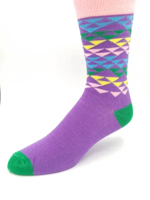Men’s Casual Crew Dress Socks - Argyle Print