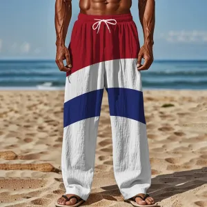 Men's Casual Straight Fit Pants with Drawstring