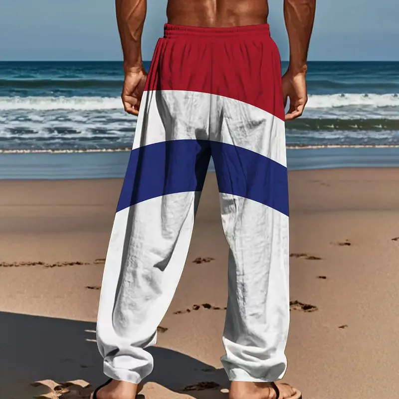 Men's Casual Straight Fit Pants with Drawstring