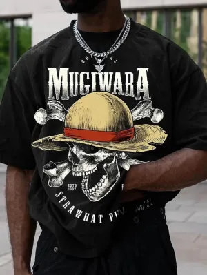 Men's Fashion Anime Print Casual Short Sleeve T-Shirt