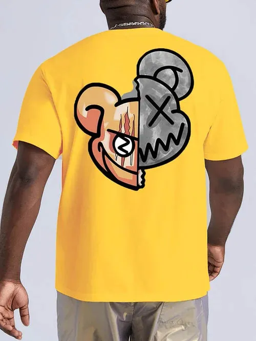Men's Fashion Bear Print Casual Short Sleeve T-Shirt