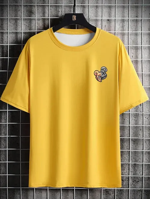 Men's Fashion Bear Print Casual Short Sleeve T-Shirt