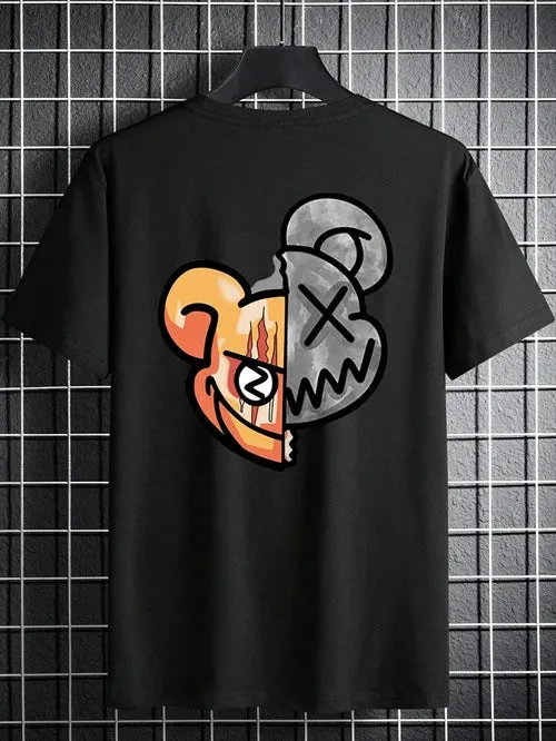 Men's Fashion Bear Print Casual Short Sleeve T-Shirt