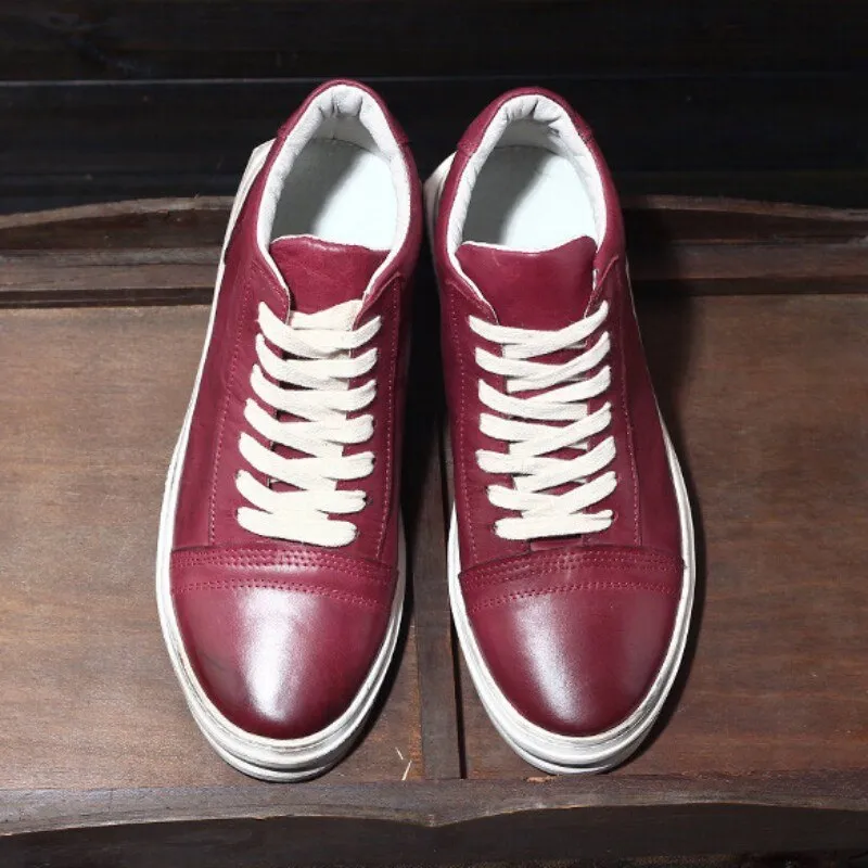 Mens High Top Sneakers Vintage Lace Up  Casual Shoes