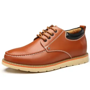Men's new leather shoes Spring and Autumnsoft leather non-slip increase 6CM tooling size 37-44 fashion casual shoes