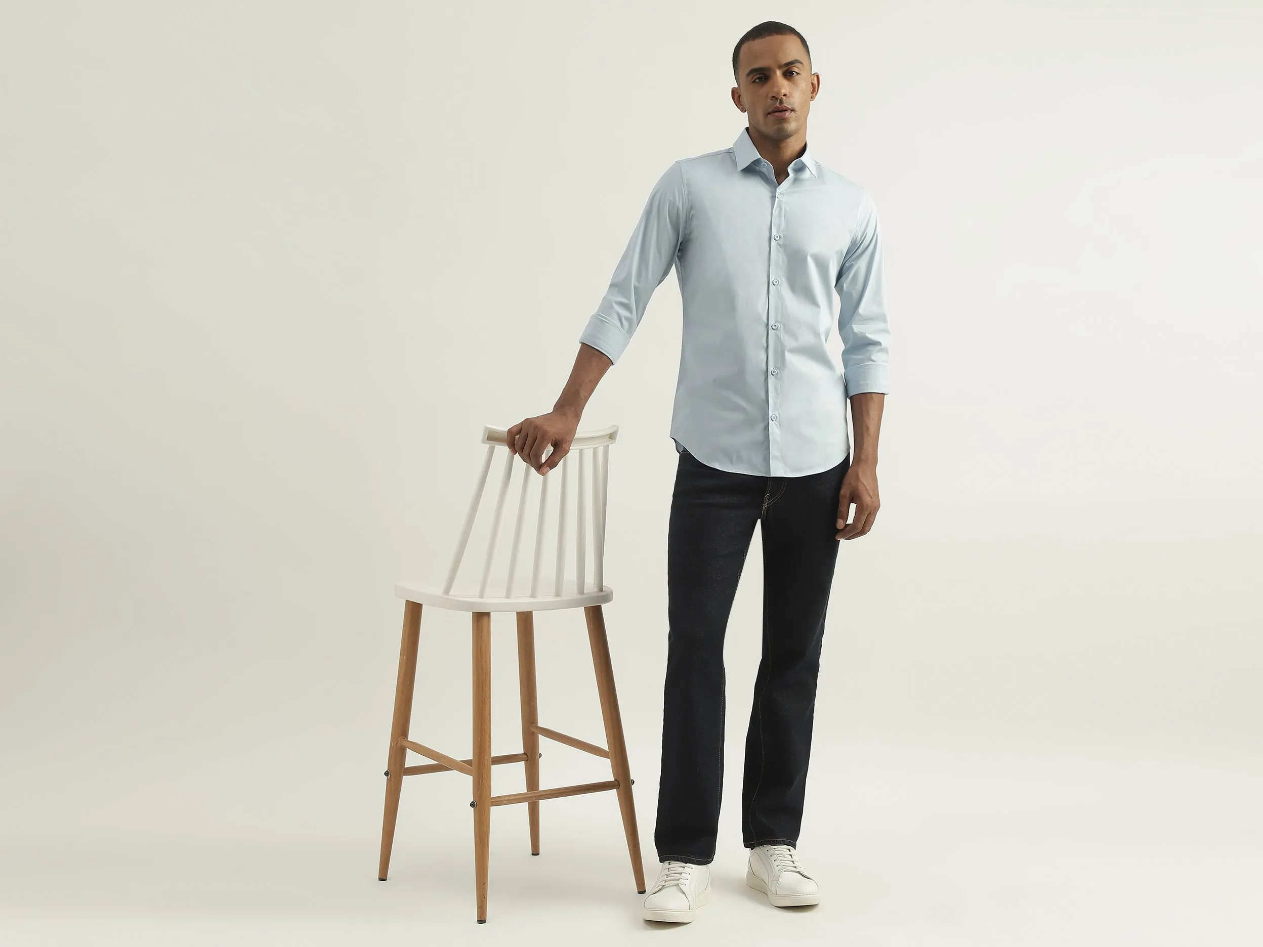 Mens Slim Fit Solid Shirt