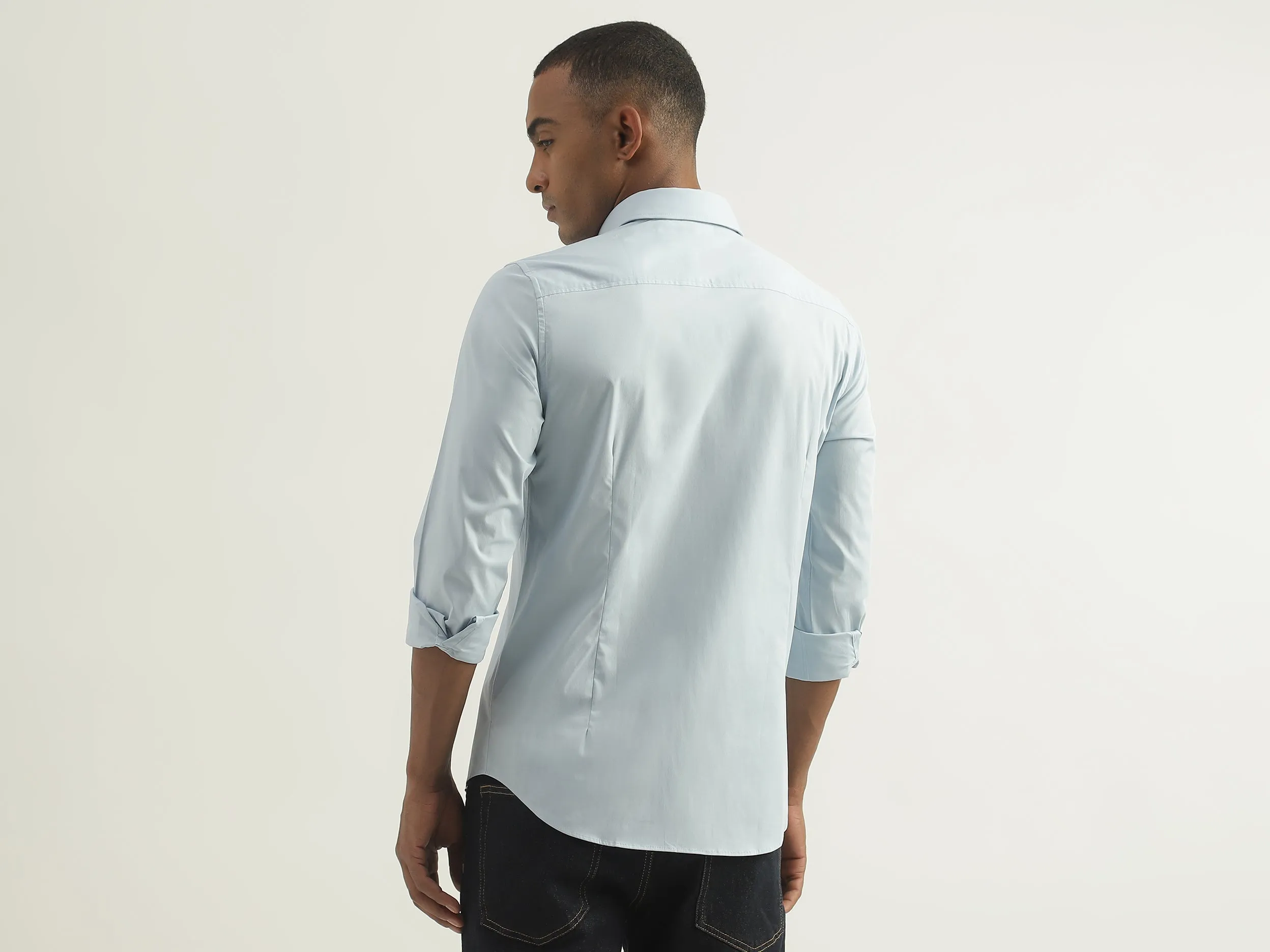 Mens Slim Fit Solid Shirt