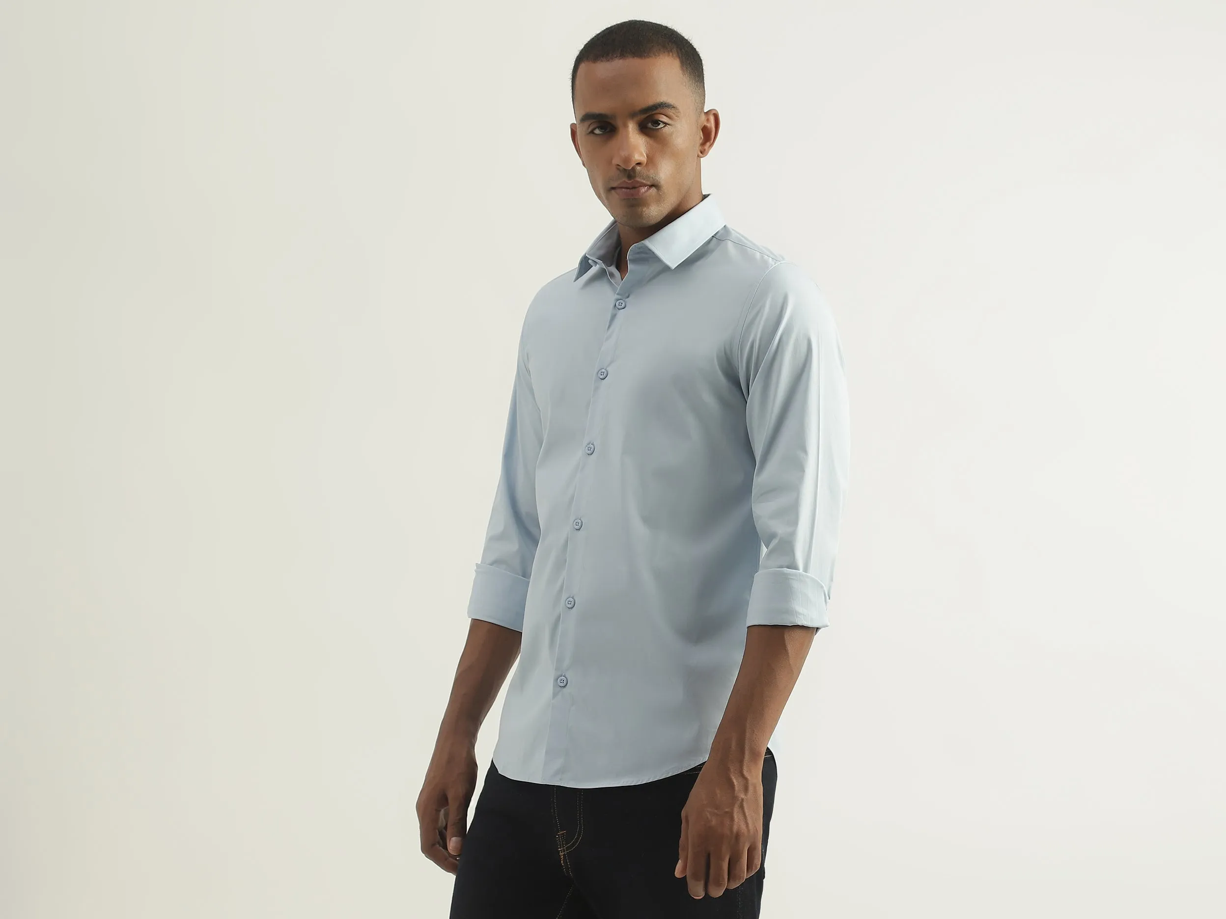 Mens Slim Fit Solid Shirt