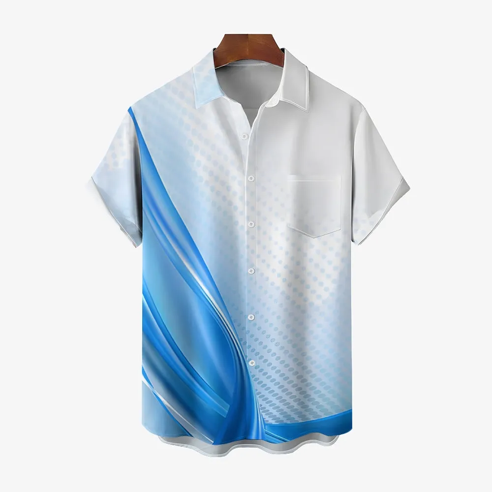 Men's Texture Casual Short Sleeve Shirt 2401000080