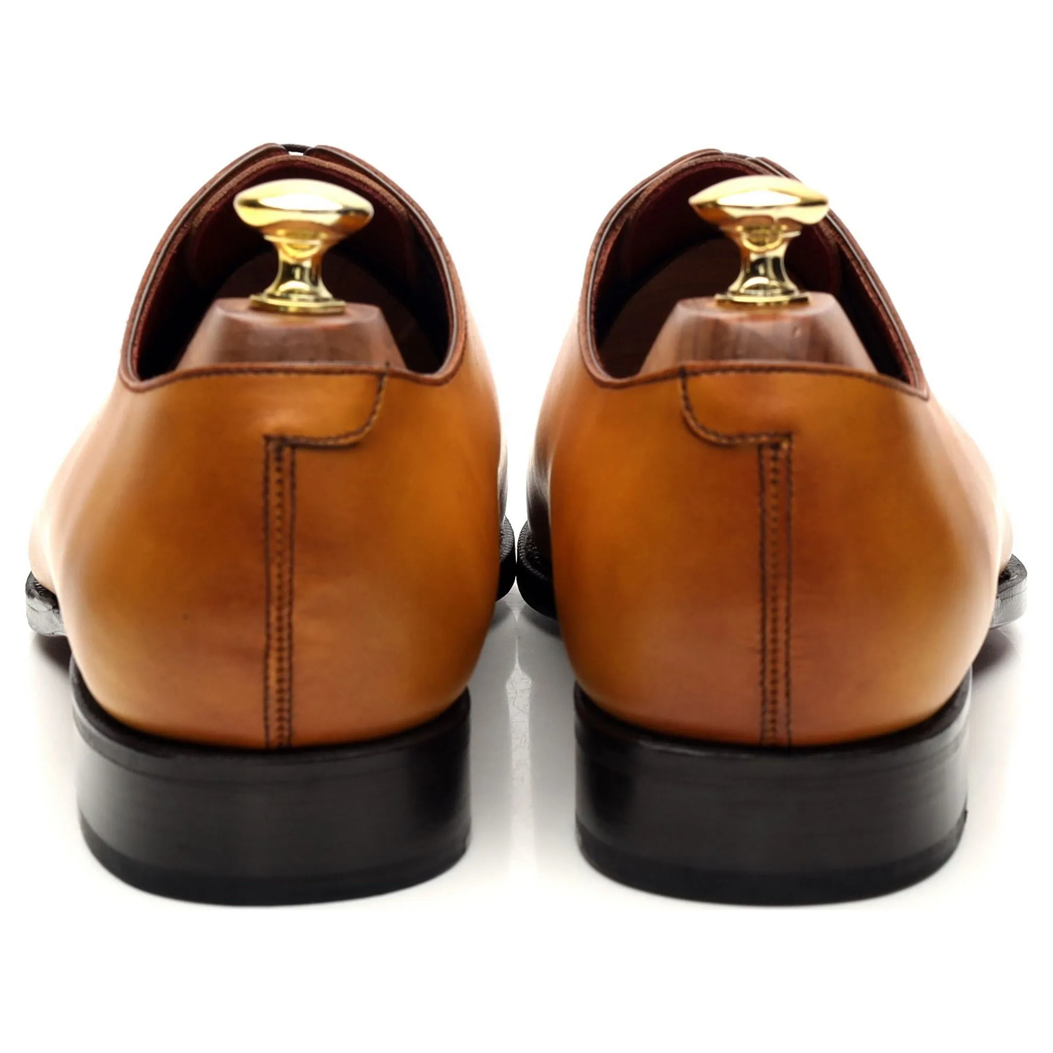 'Miquel' Tan Brown Leather Wholecut Oxford UK 8.5
