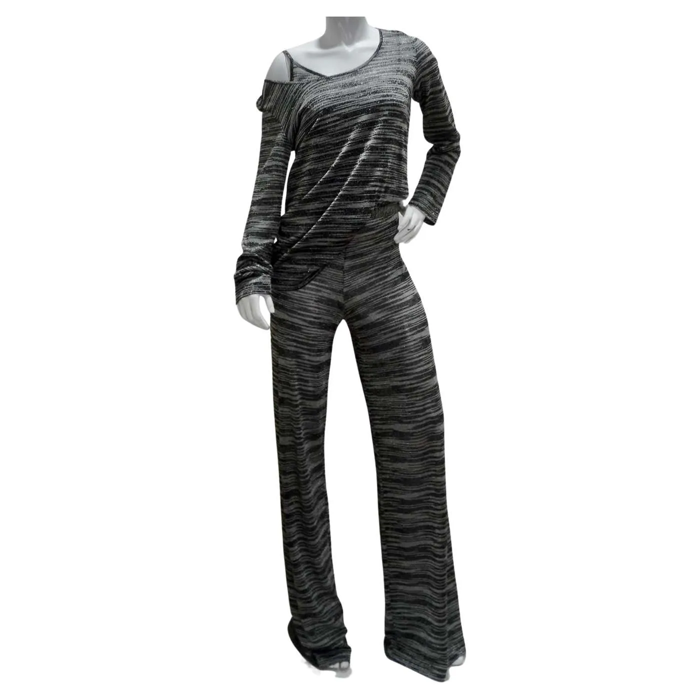 Missoni Neiman Marcus Silver and Black Three Piece Lounge Outfit Set