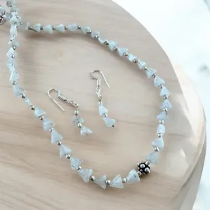 Moonstone Necklace Earrings set