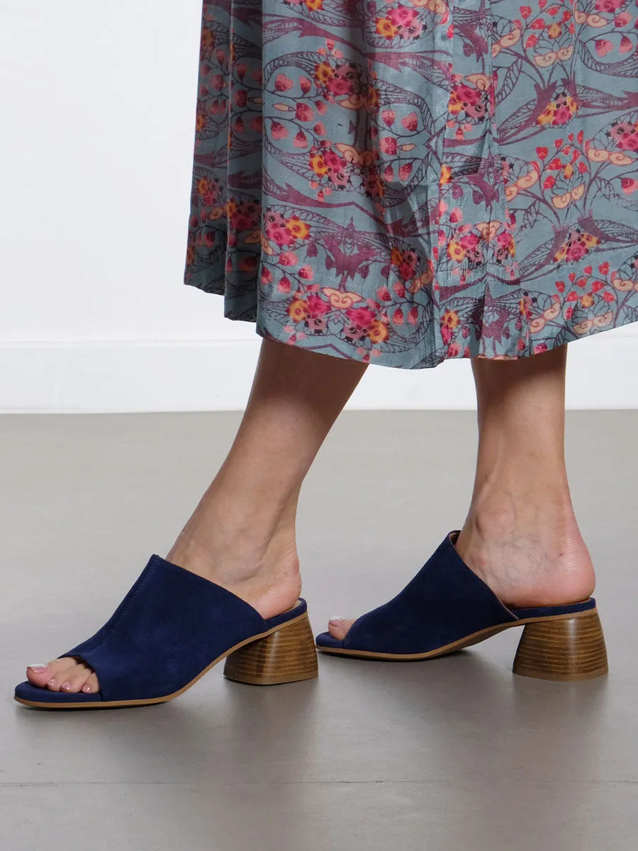Mule with Sculptural Wooden Heel