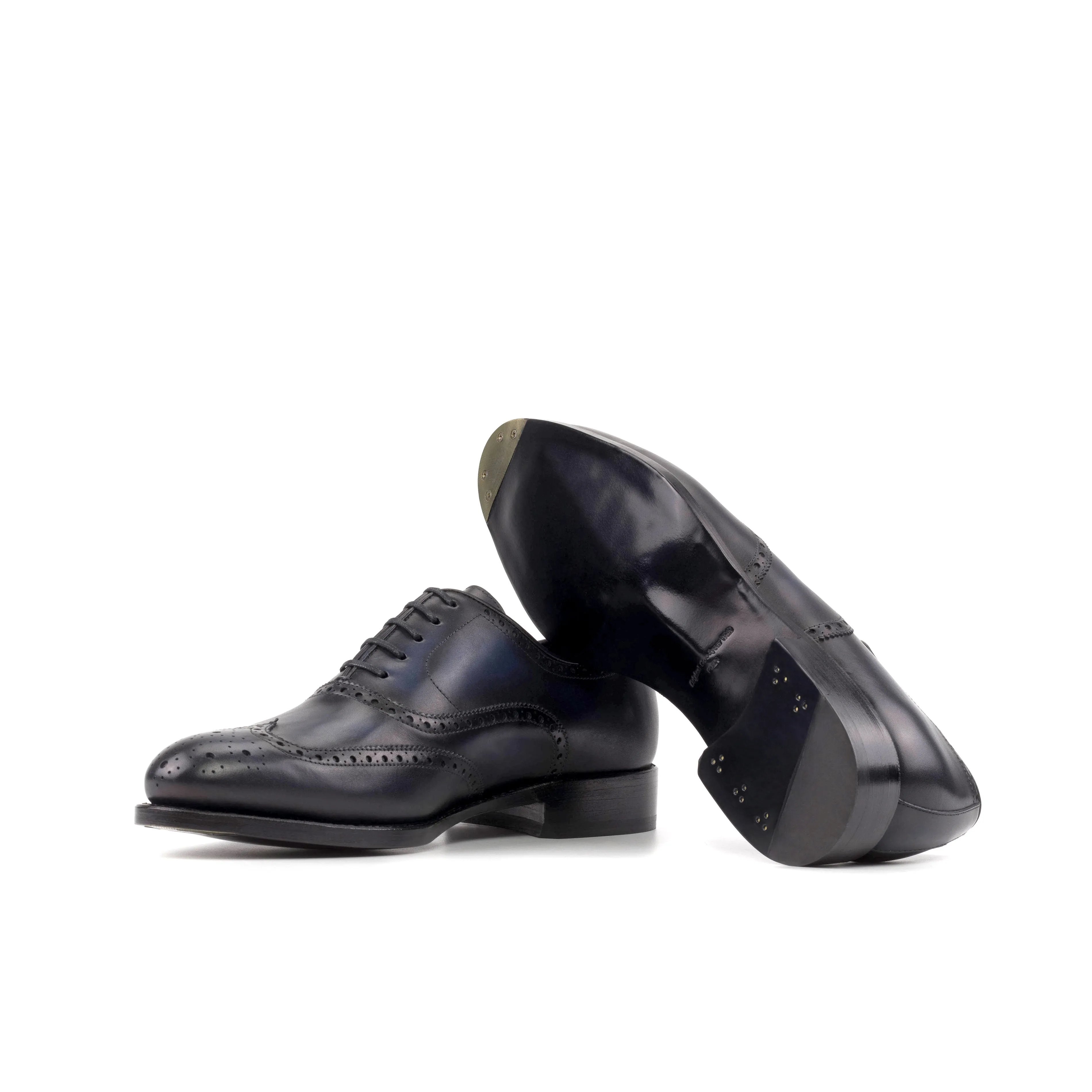 Navy Blue Wingtip Brogue Shoes