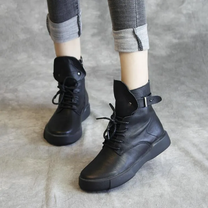 new Martin boots handmade leather women's shoes casual boots single boots