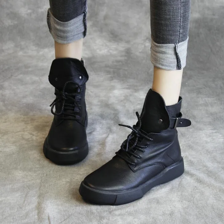new Martin boots handmade leather women's shoes casual boots single boots