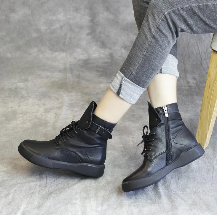 new Martin boots handmade leather women's shoes casual boots single boots