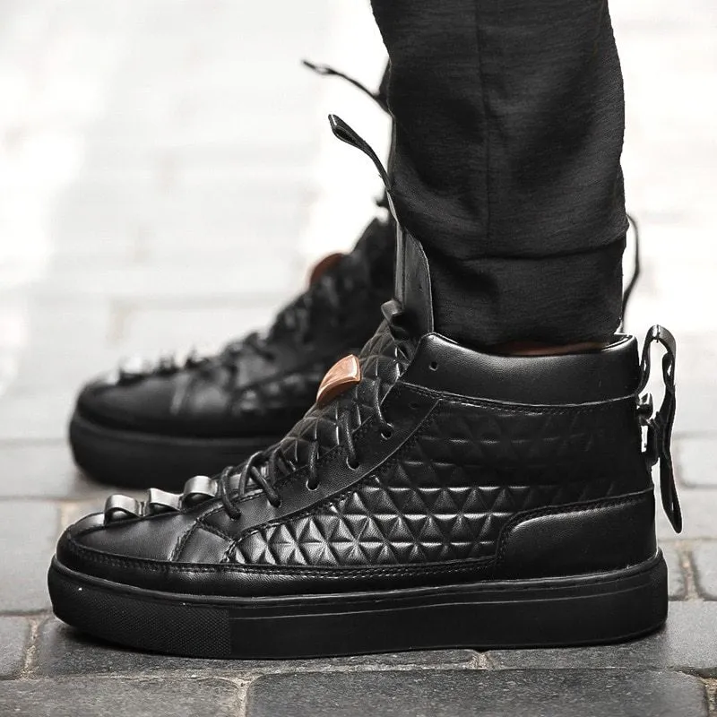 New Spring Autumn Men red black white Casual Shoes Men High Tops Fashion Shoes Zapatos De Hombre Male botas