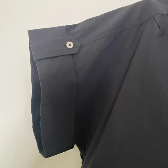 NWT Madewell Collared Button-Front Mini Shirtdress Black XS NP091 Cotton Poplin