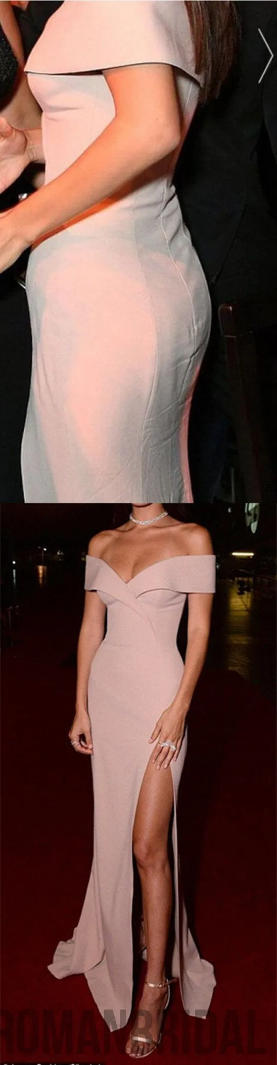 Off the Shoulder Prom Dress,Split Prom Dress, Custom Made Evening Dress Fashion Prom Dress,Sexy Party Dress, PD0412