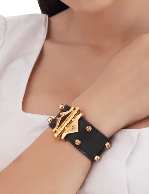 Outhouse   -   OH Series Geometric Lip Oxford Blue Studded Cuff