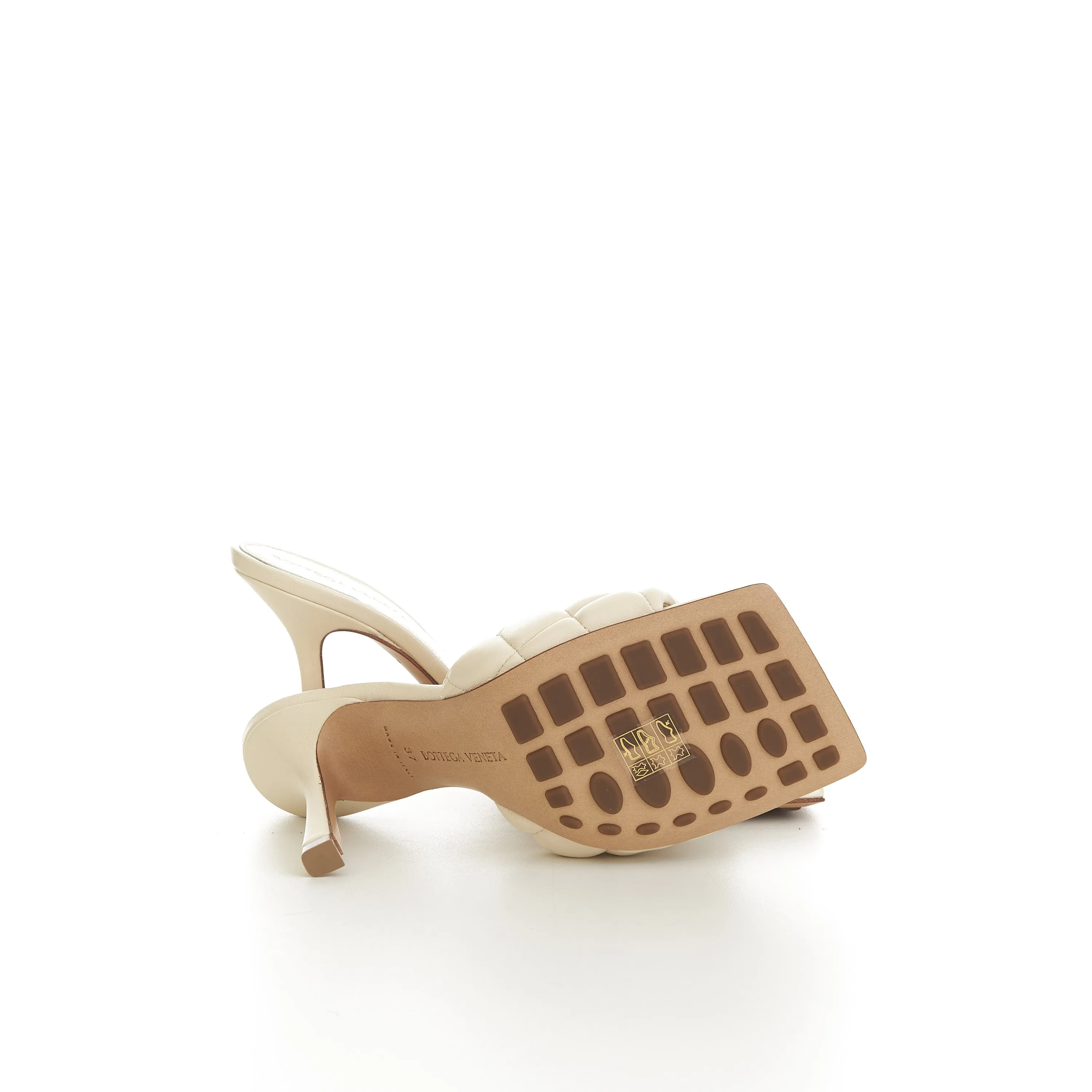 Padded Mules In Seasalt White Quilted Leather