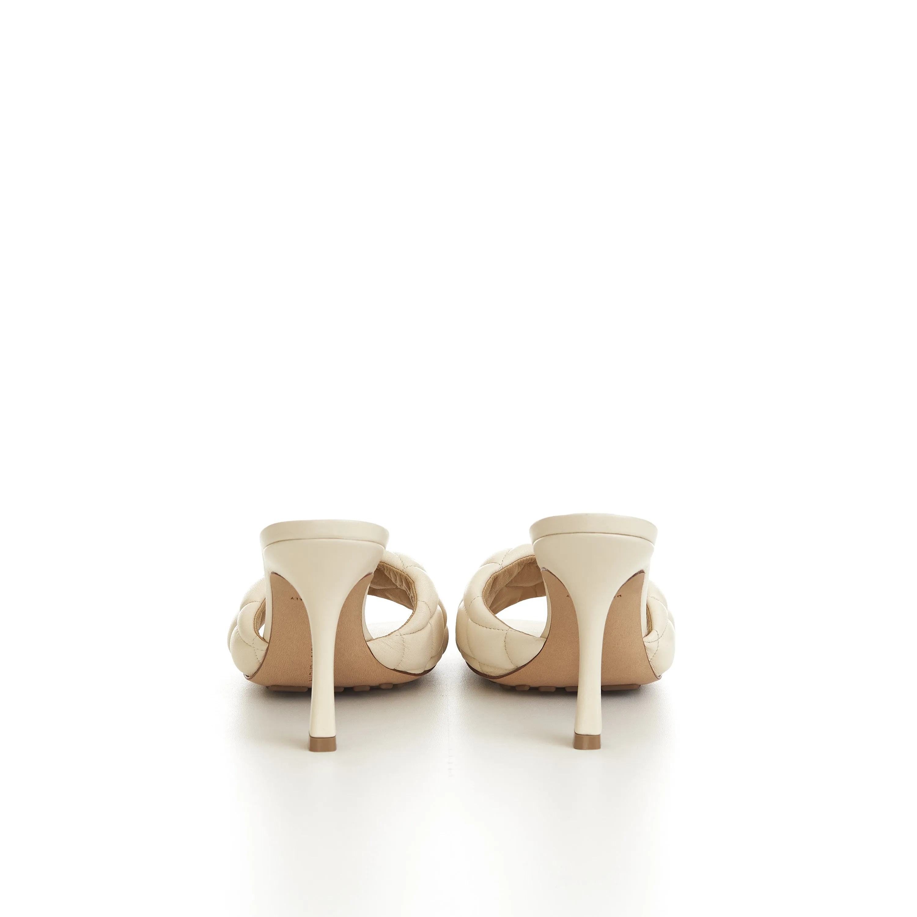 Padded Mules In Seasalt White Quilted Leather