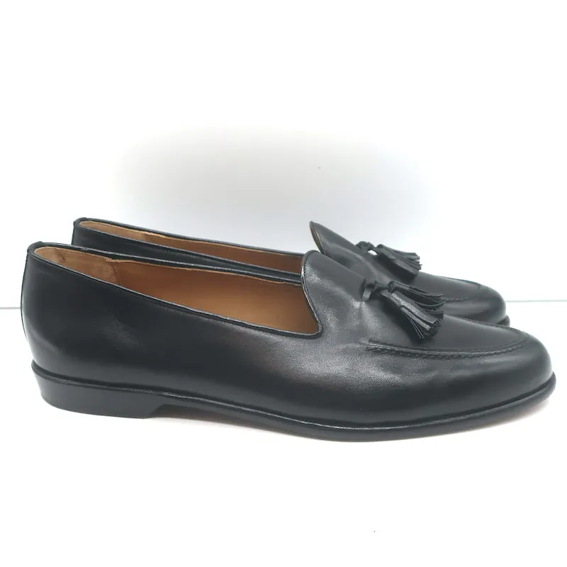 Paul Stuart Tassel Loafers Black Leather Size 11.5