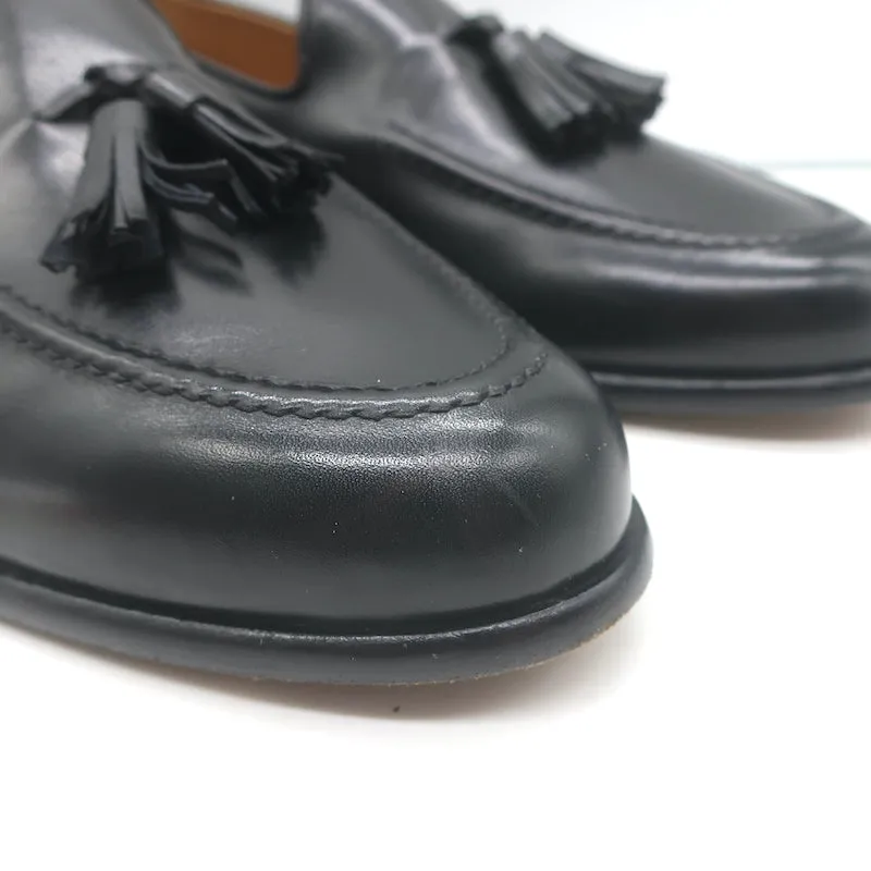 Paul Stuart Tassel Loafers Black Leather Size 11.5