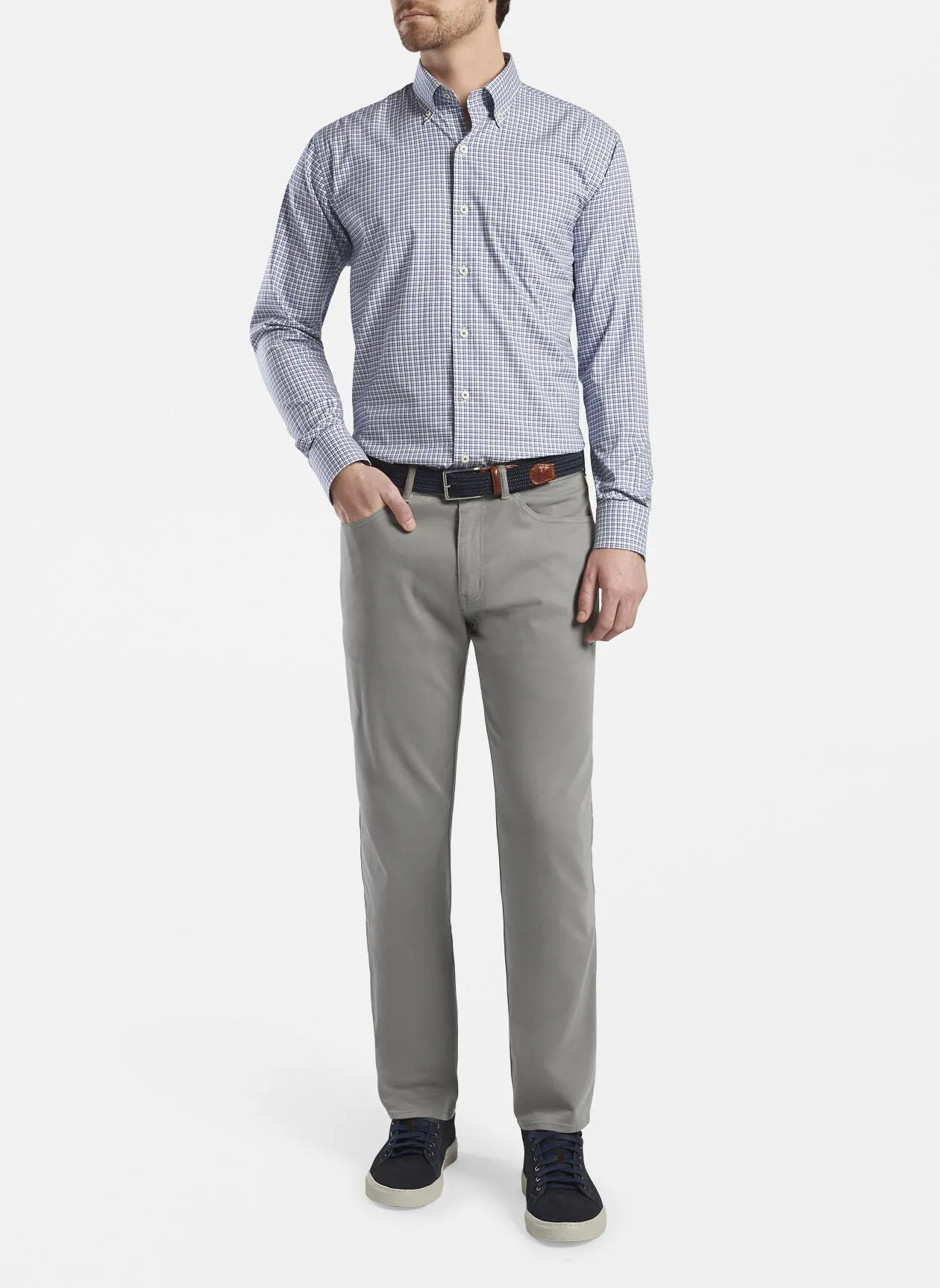 PETER MILLAR ULTIMATE SATEEN FIVE-POCKET PANT - GREY