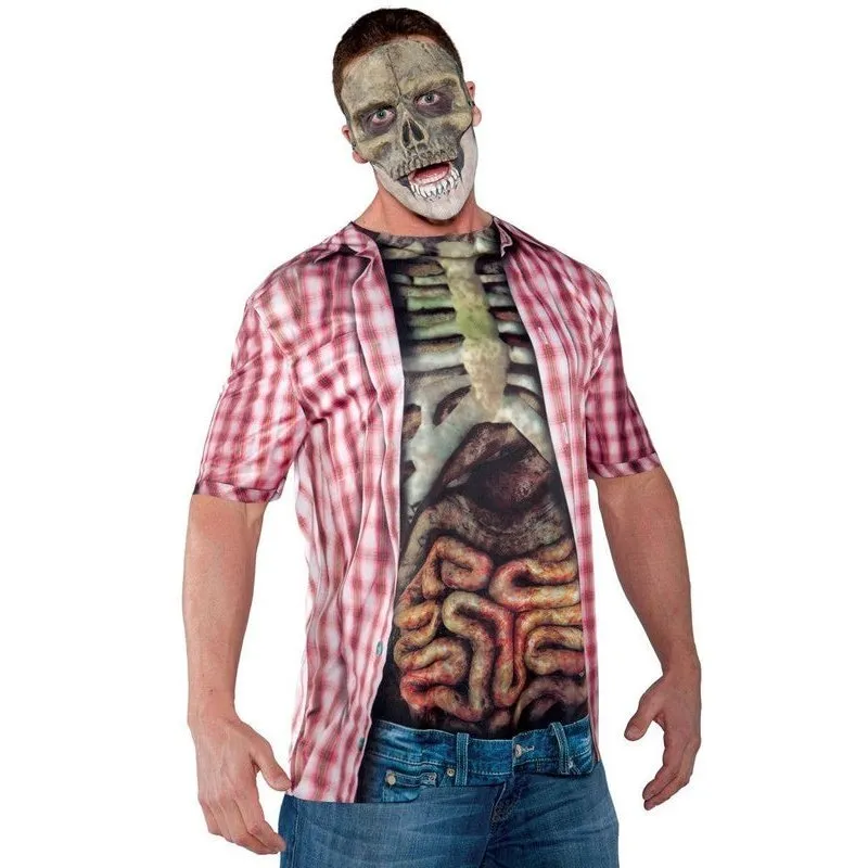 Photo Real Shirt Skeleton With Guts