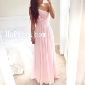 Pink Simple Prom Dresses,One Shoulder Prom Dress,Evening Dresses