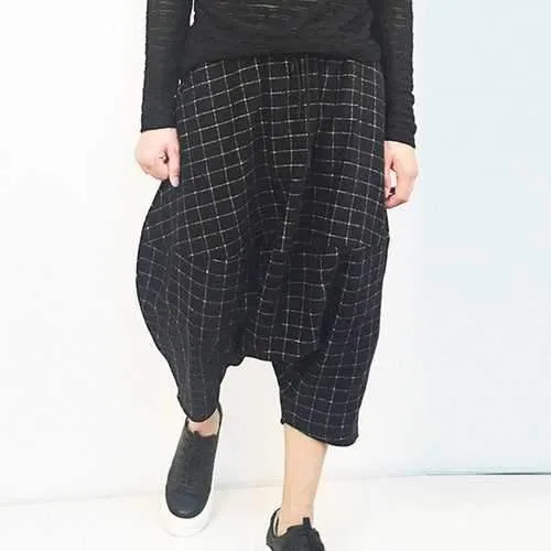 Plaid Printed Casual Loose Harem Pants