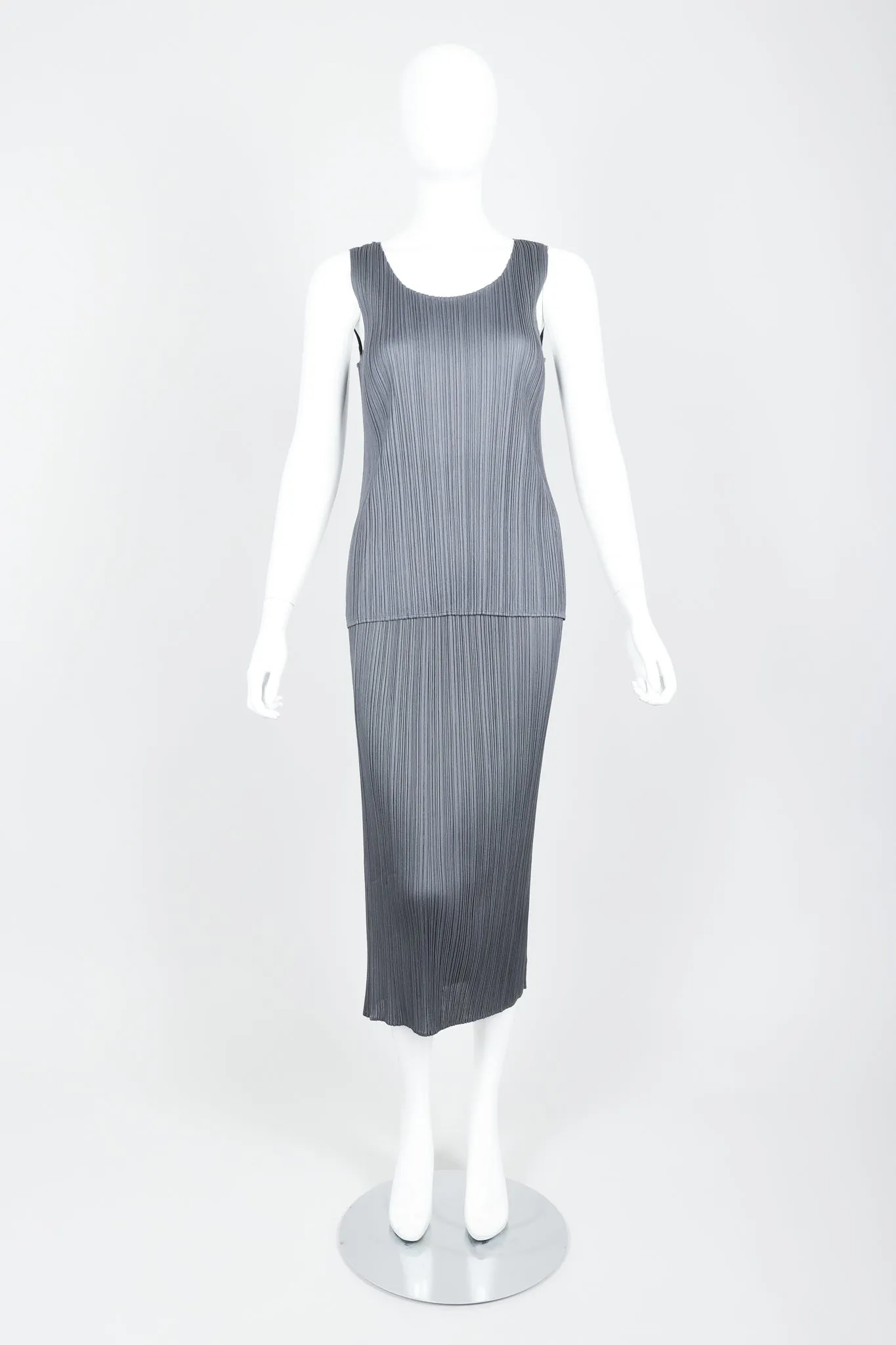 Pleated Tank & Midi Skirt Set