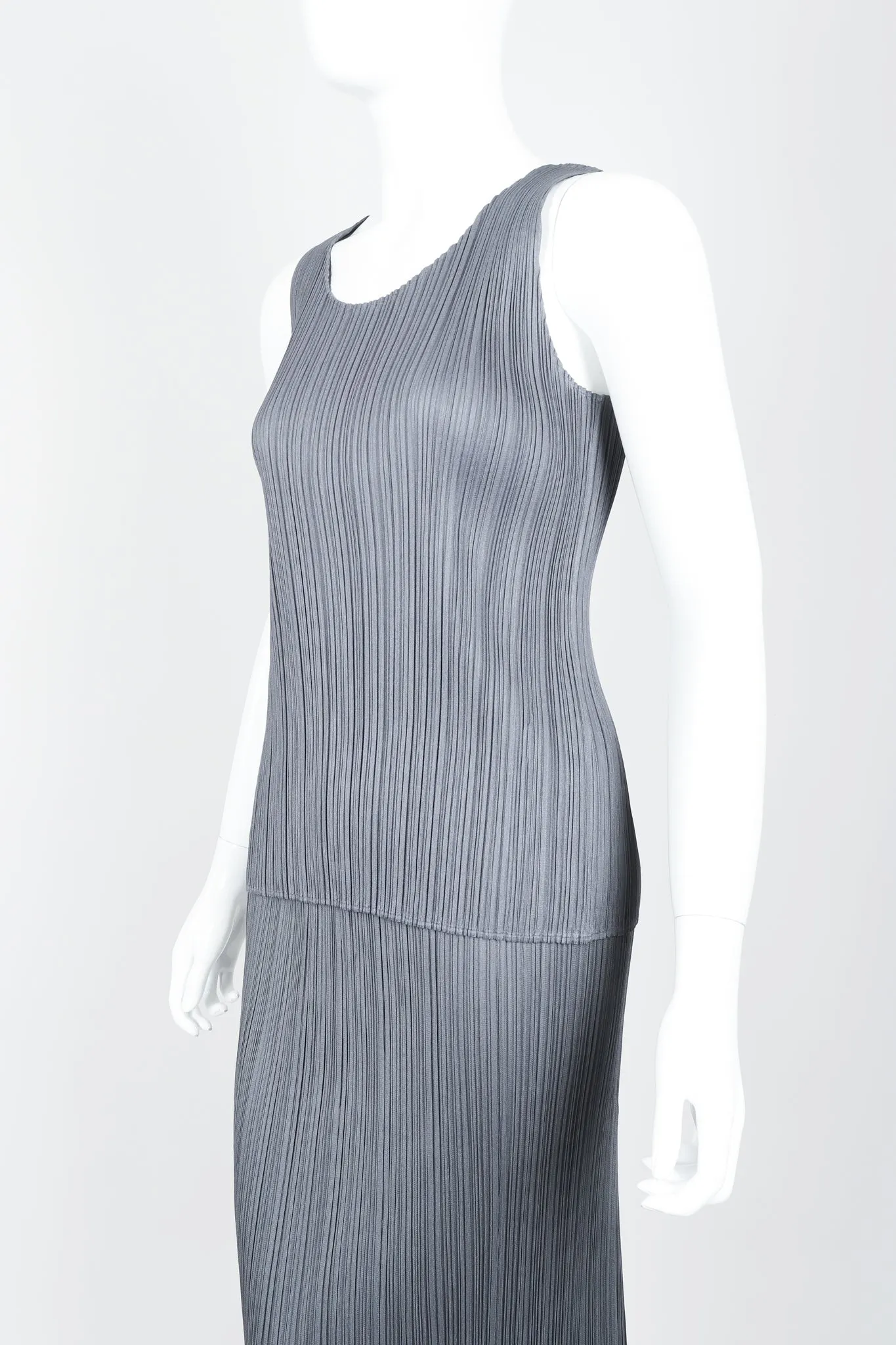 Pleated Tank & Midi Skirt Set