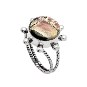 Porcelain Jasper Solid 925 Sterling Silver Ring 9