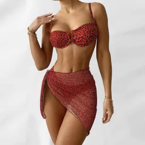 Print 3PCS Swimsuit Set