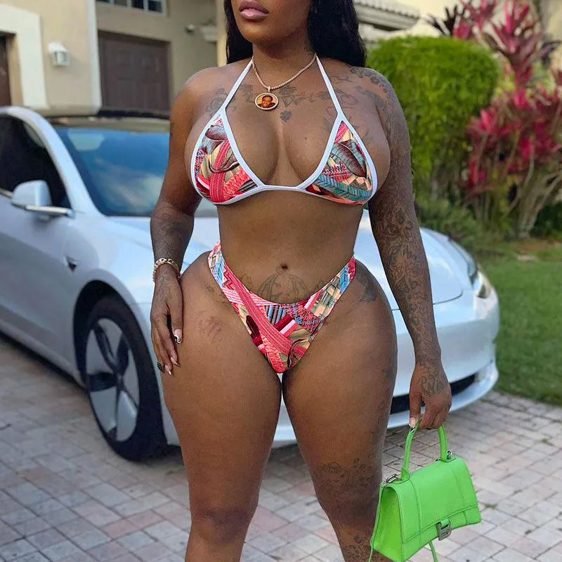 Print Halter 3PCS Shorts Set