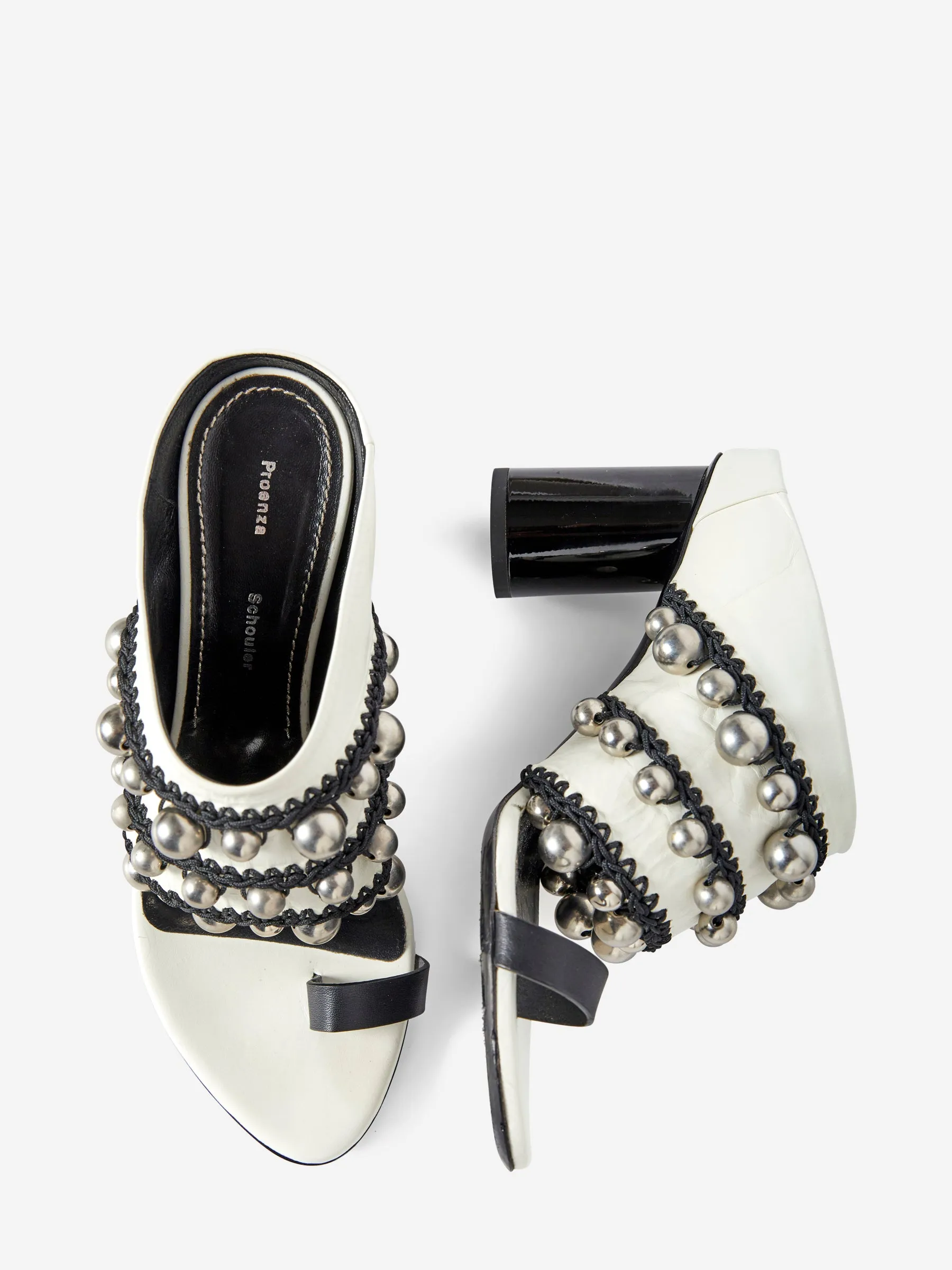 PROENZA SCHOULER STUDDED LEATHER MULES