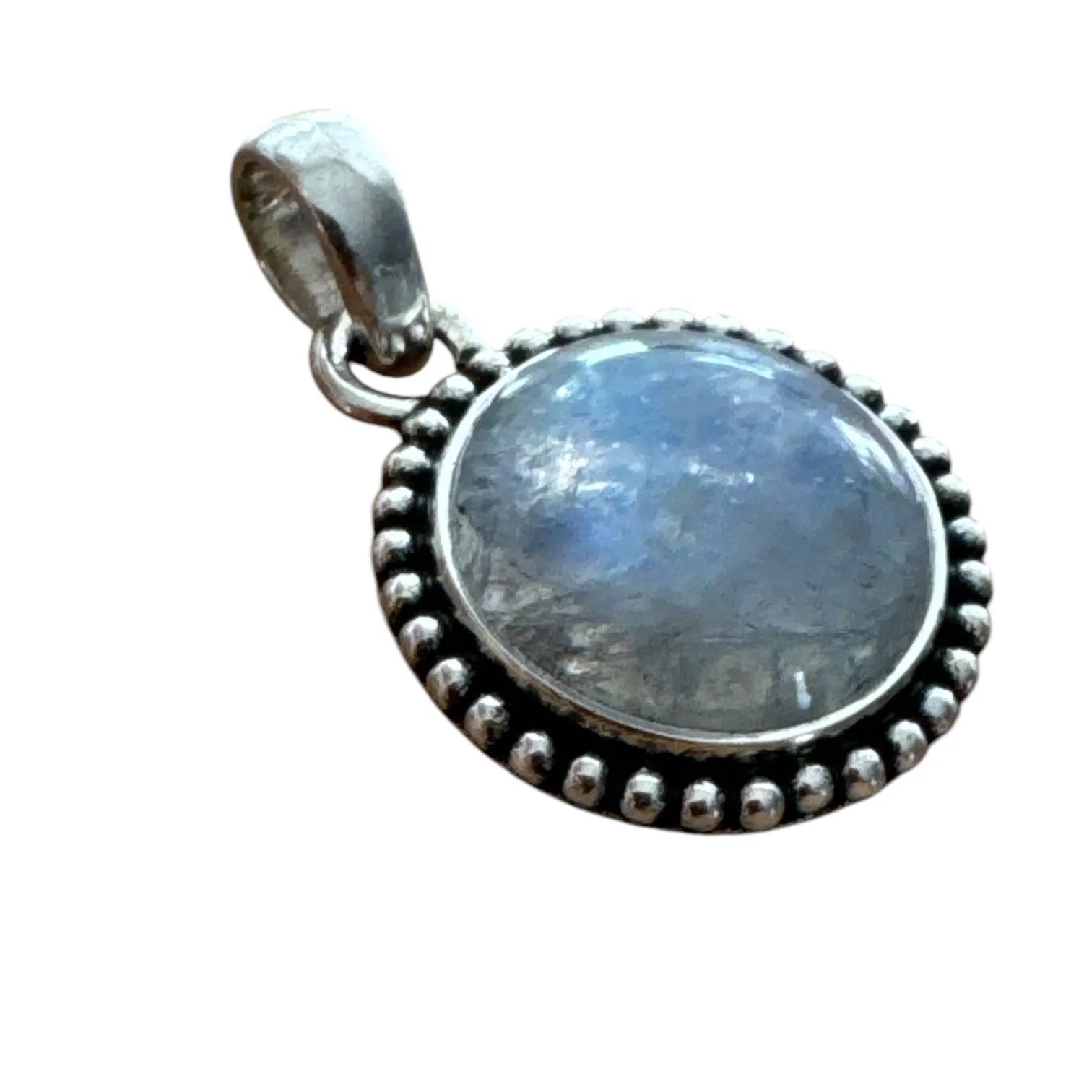 Rainbow Moonstone Solid 925 Sterling Silver Pendant