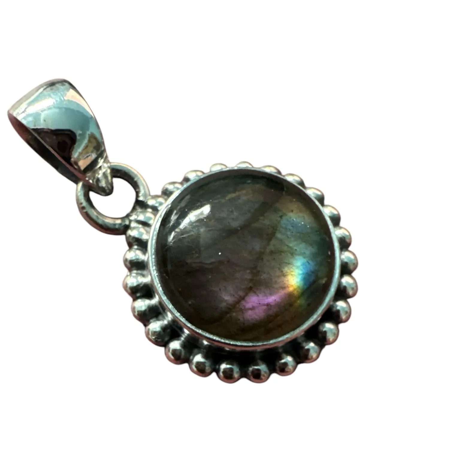 RARE Sunset Purple Labradorite Solid 925 Sterling Silver Pendant